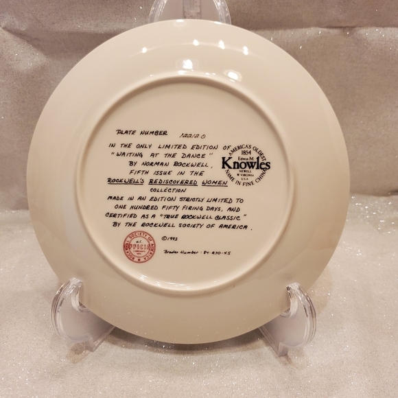 1983 Knowles  "Waiting at the Dance"  Norman Rockwell plate - Picture 2 of 2